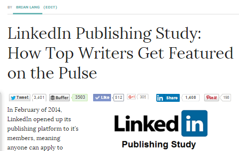 LinkedIn Pulse Article with Social Shares